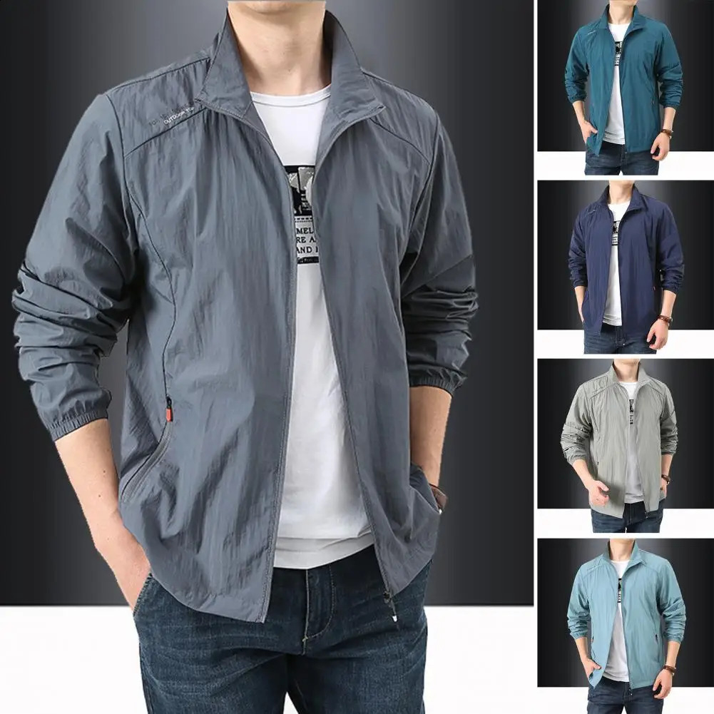 Summer sun protection jacket mens outdoor clothing quick drying skin jacket mens sports sun protection bicycle hiking fishing camping jacket 2408