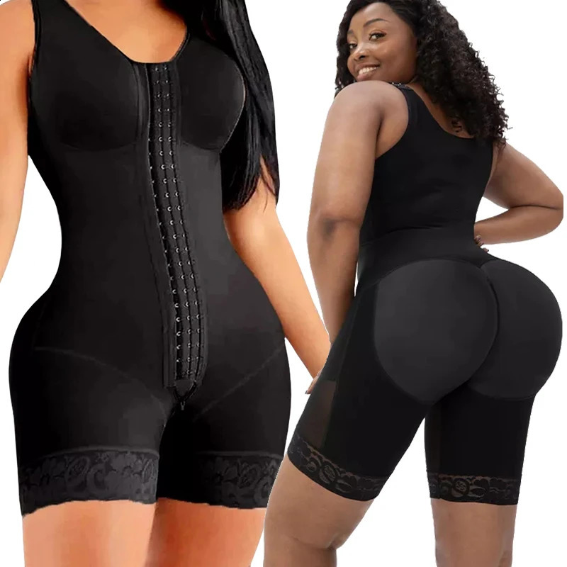 Female bodybuilder Fajas Colombianas Reductoras Y Moldeadoras undergoes post-operative shaping compression and weight loss for a girl with a flat
