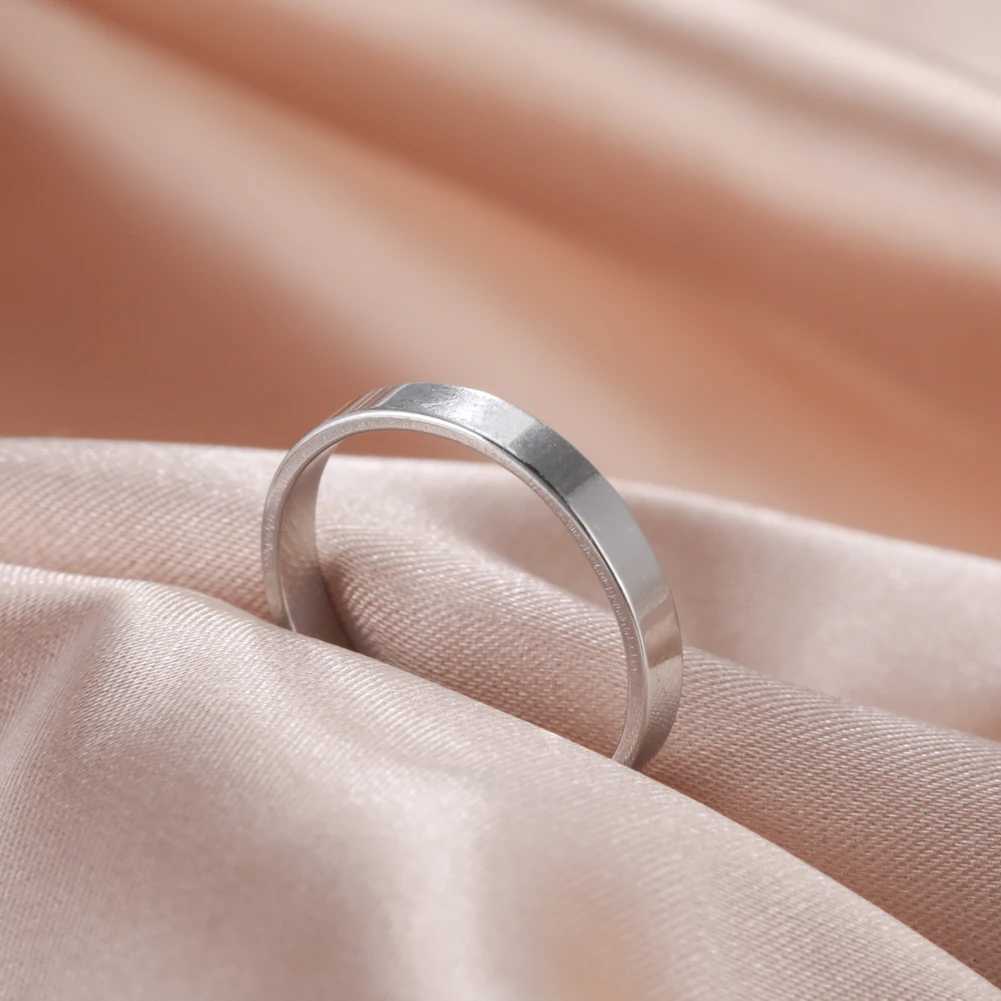 Dreamtimes Chic Simple Round Wedding Band Rings For Women Men 3 Colors Stainless Steel Engagement Female Ring Gifts 2023 Jewelry W250609 W250609