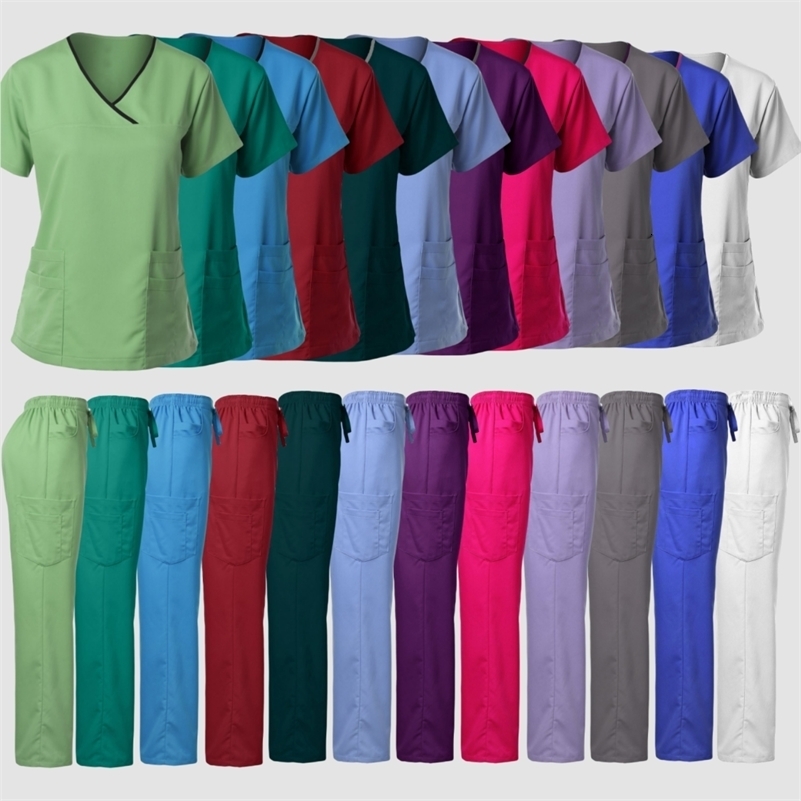 High Quality Hospital Uniform Wholesale Tops And Pants Women Nursing Scrubs Uniforms Sets y240829