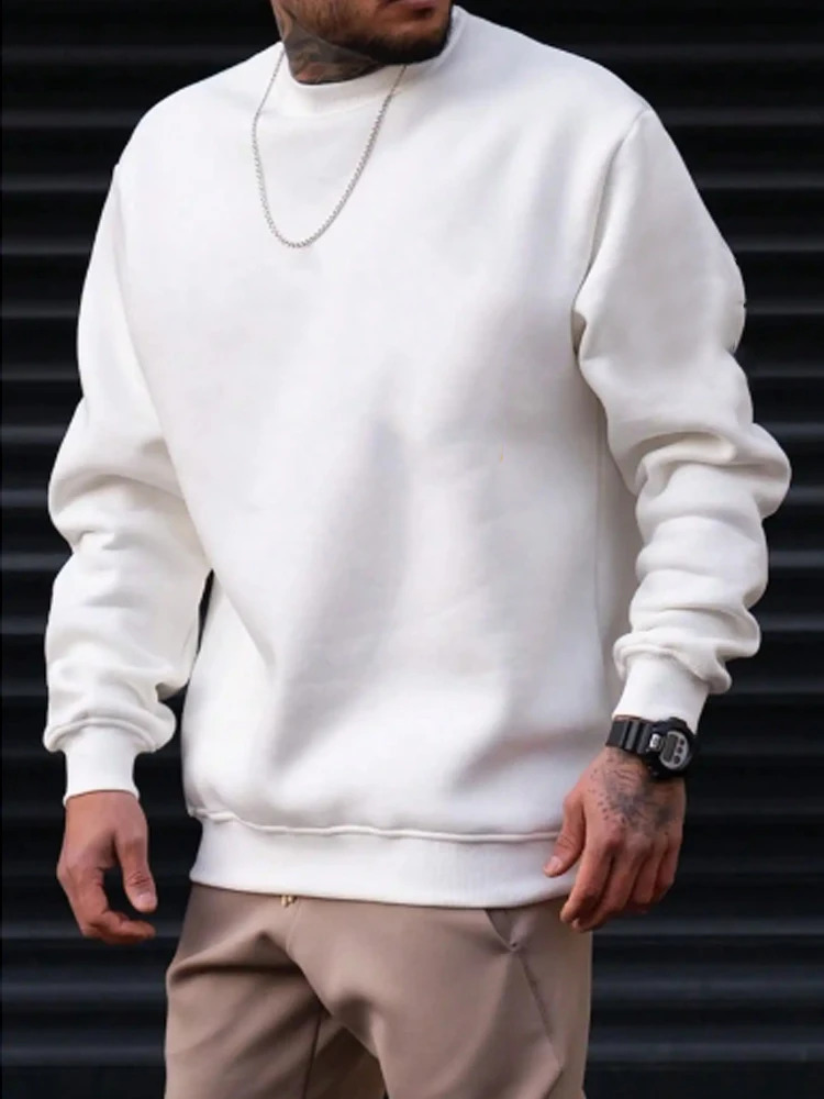 Hommes Hip Hop Pullor Hoodie à manches longues Sweatshirt Sports de fitness Casual printemps Soft Basic Crew T-shirt Unisexe 240829