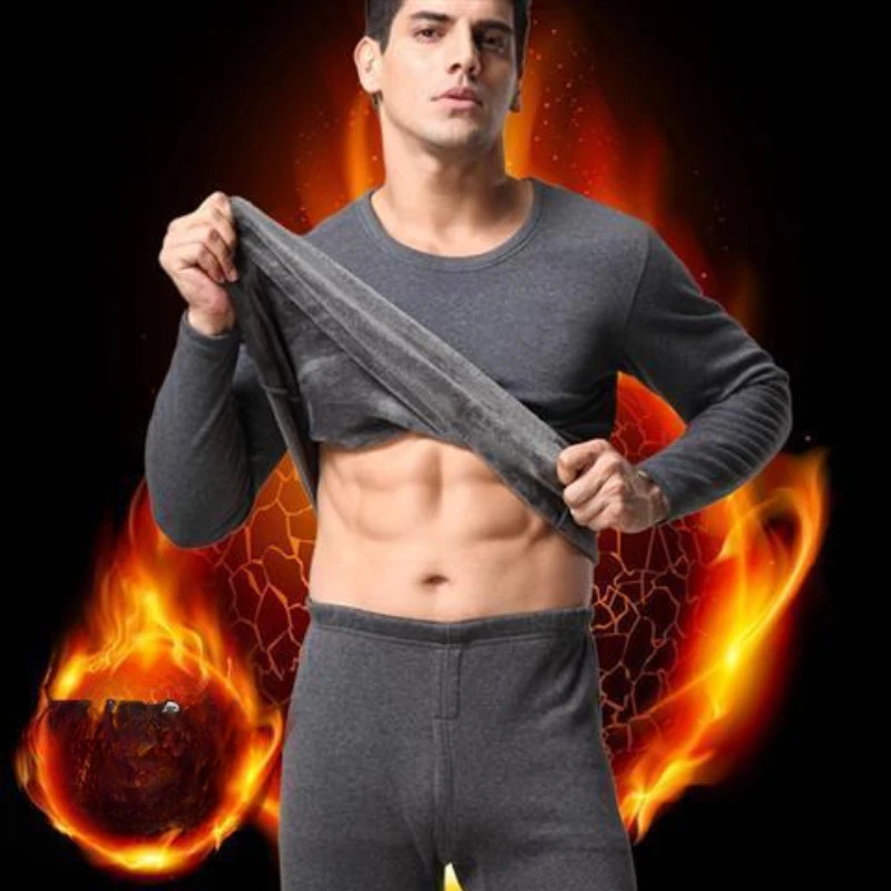 Thermal Underwear Mens Thickened and Padded Cold Protection Warm Set of Winter Fall Clothing Pants Sweater Warm Suit 240829