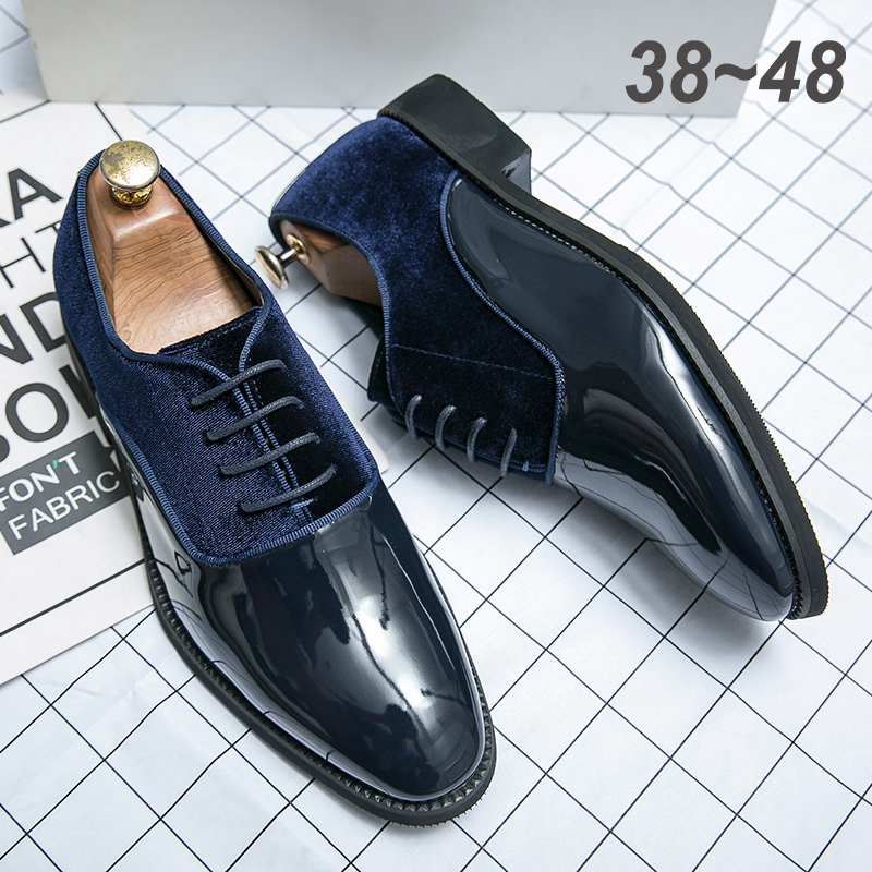 Designer Men's Bright Leather Derby Brand Casual Suit Italian Office Loafers Formal Business Footwear Dress Shoes for M 86bc