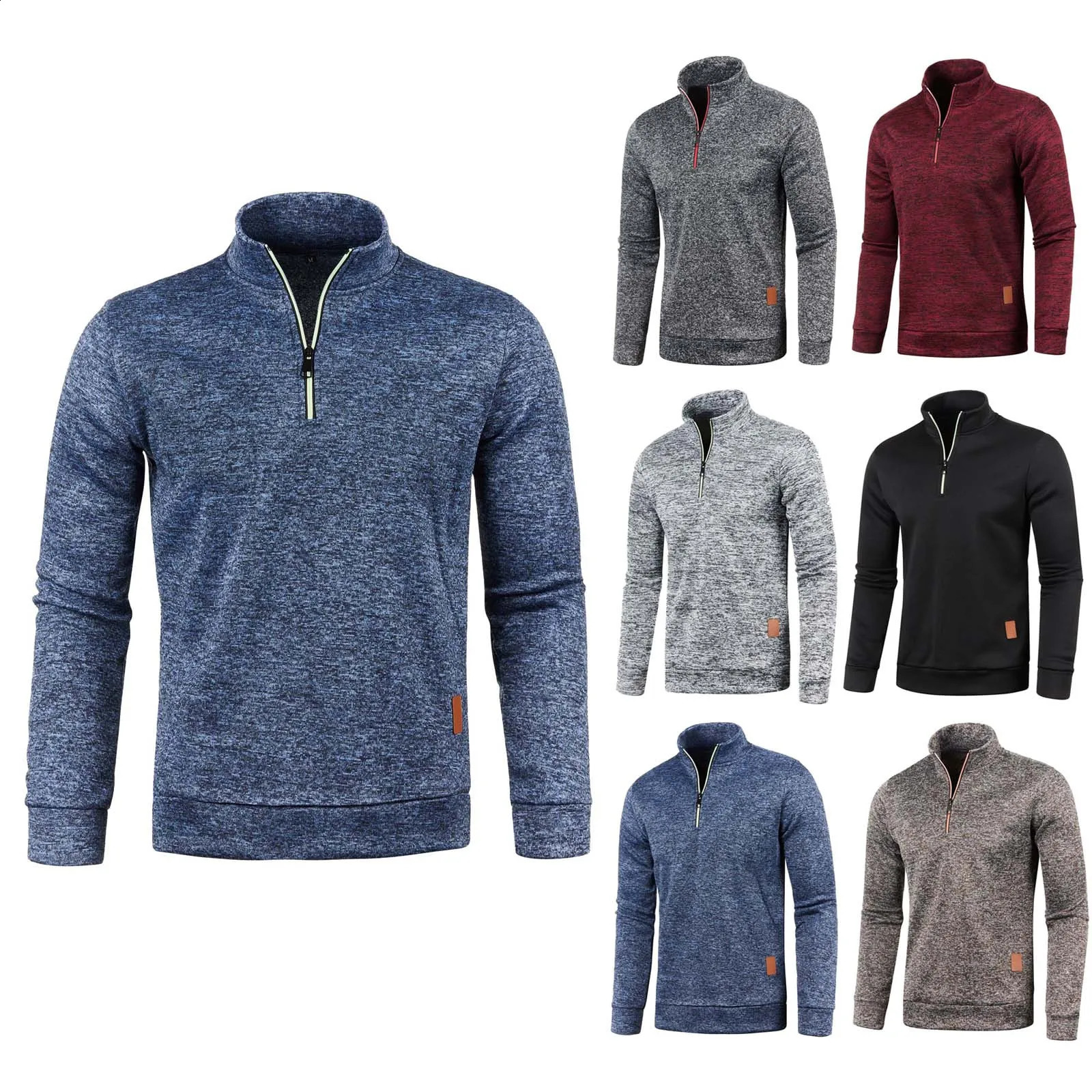 Winter mens wool thick sweater jacket with half zipper turtle neck warm pull style mens ultra-thin knitted wool sweater 240829