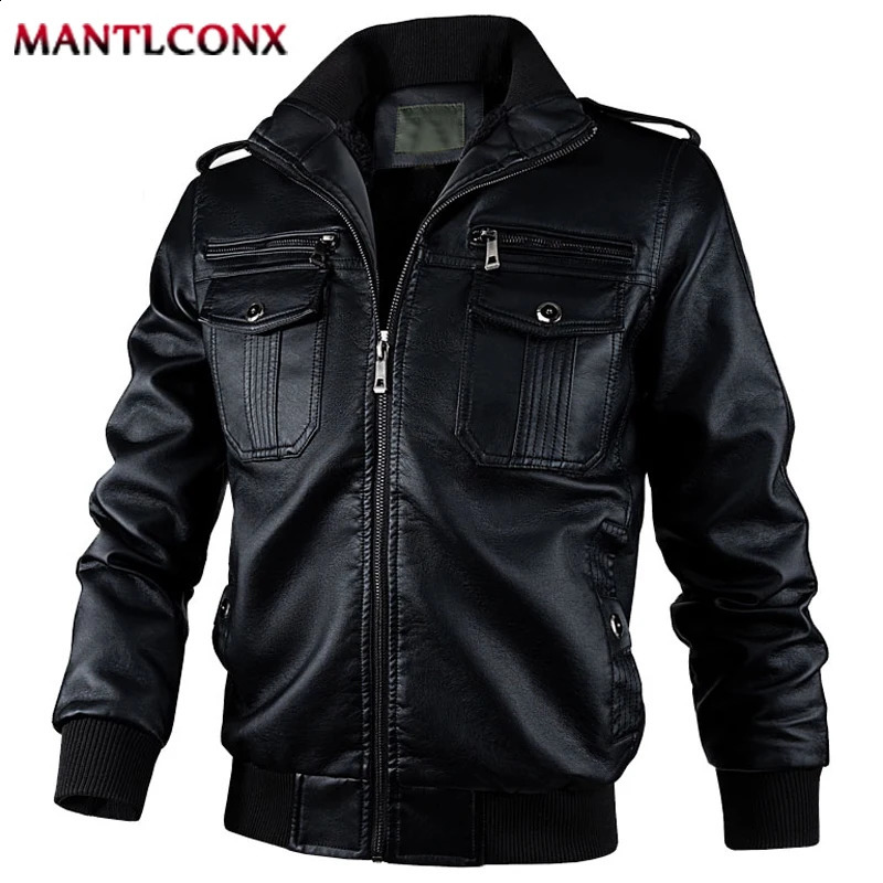 Fashion Leather Jacket Men Autumn Winter Mens Motorcycle Jacket Biker Warm Windbreak PU Leather Coat Men Outerwear Black XL 240830