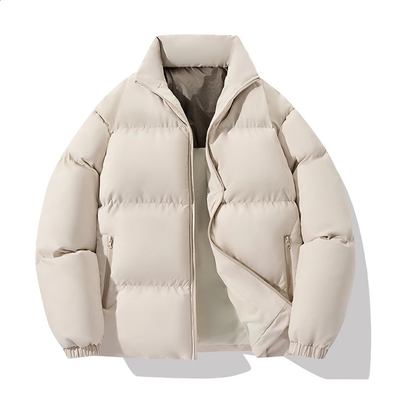 Winter Jacket Men Parkas Thicken Warm Coat Women Fashion Streetwear Mens Stand Collar Jackets Solid Color Parka Coat Parkas 240830