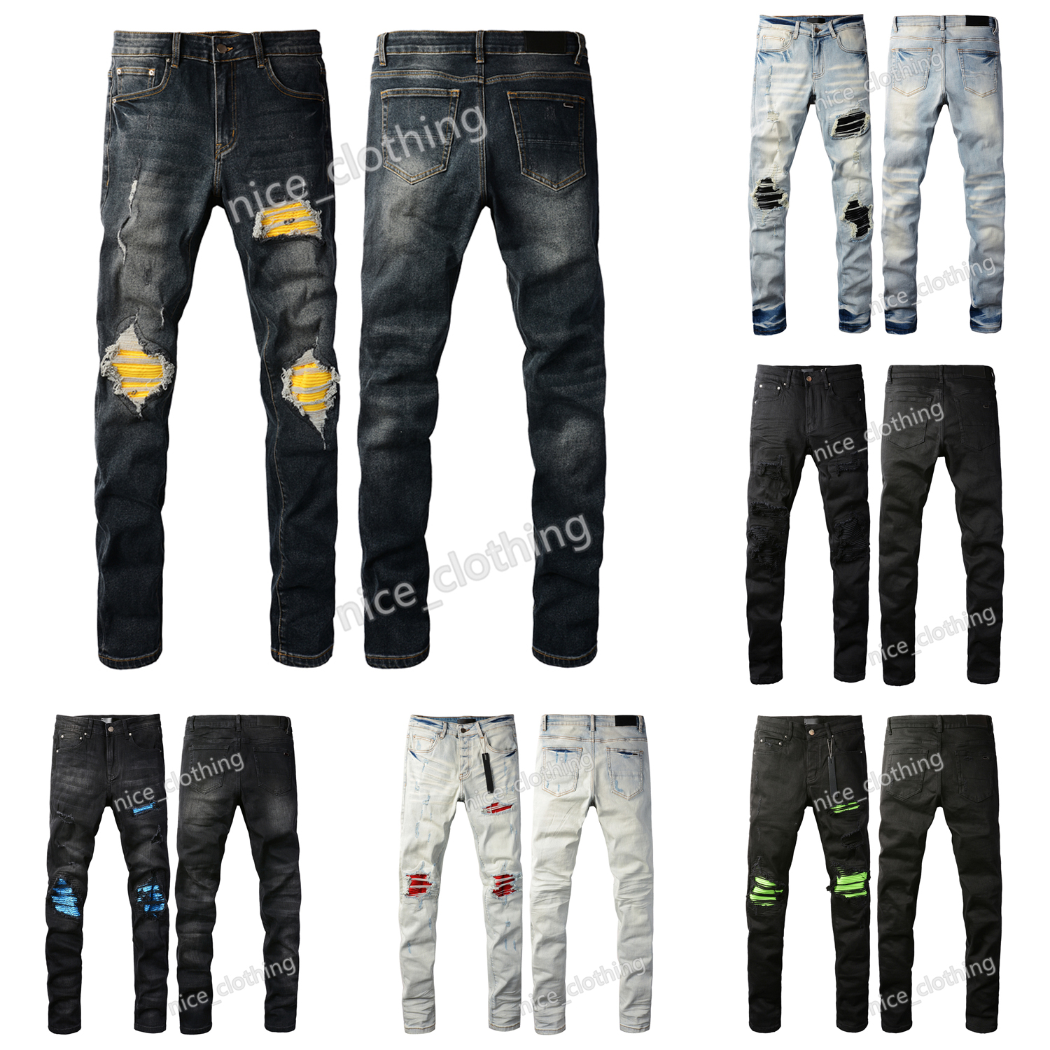 Jeans de créateurs pour hommes jeans de haute qualité mode homme jeans cool style concepteur pantalon en détresse biker noir jean slim slim fit