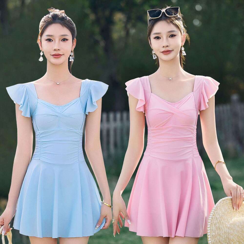 Swimming suit for one piece swimsuit, high-end, pure desire, wind meat shielding, slimming, hot spring women, conservative large size women'-image-1093687066