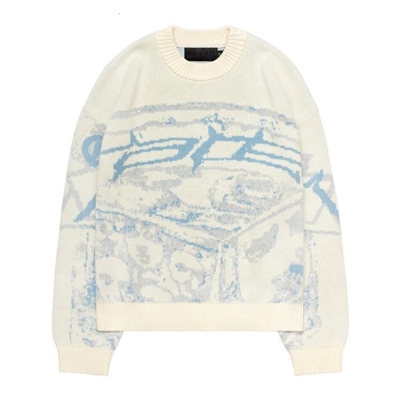 Mens Pulleys Sweater Creative Stripe Womens Knitted Street Clothing Womens Ultra fine Harajuku O-neck Knitted Mens Clothing Emo 240829