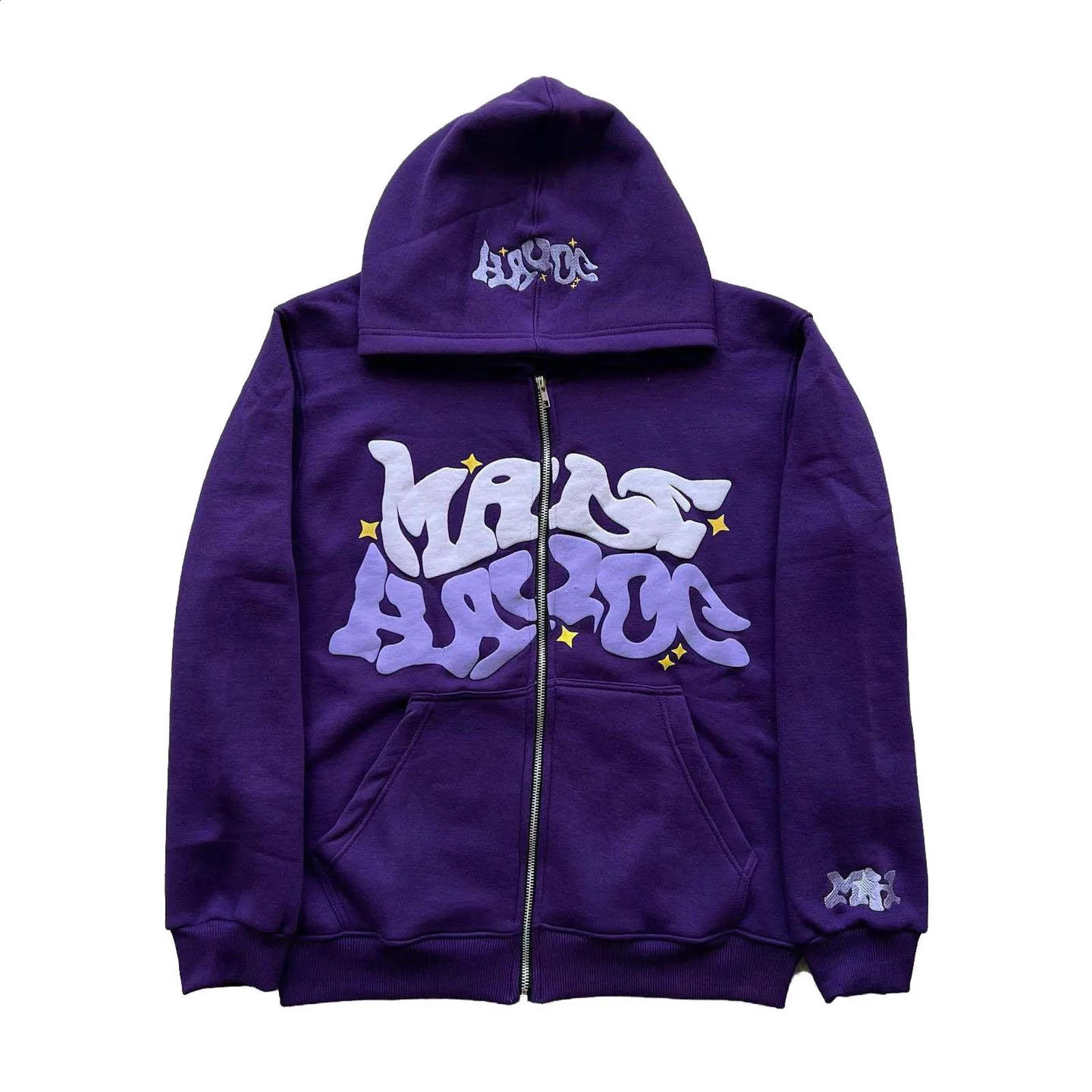 Fashion masculine Y2K Sweat à capuche Gothic Punk Hip Hop Street Clothing Fashion Zipper Hoodie Womens Bet Imprimé Col de laine Pull en laine 240