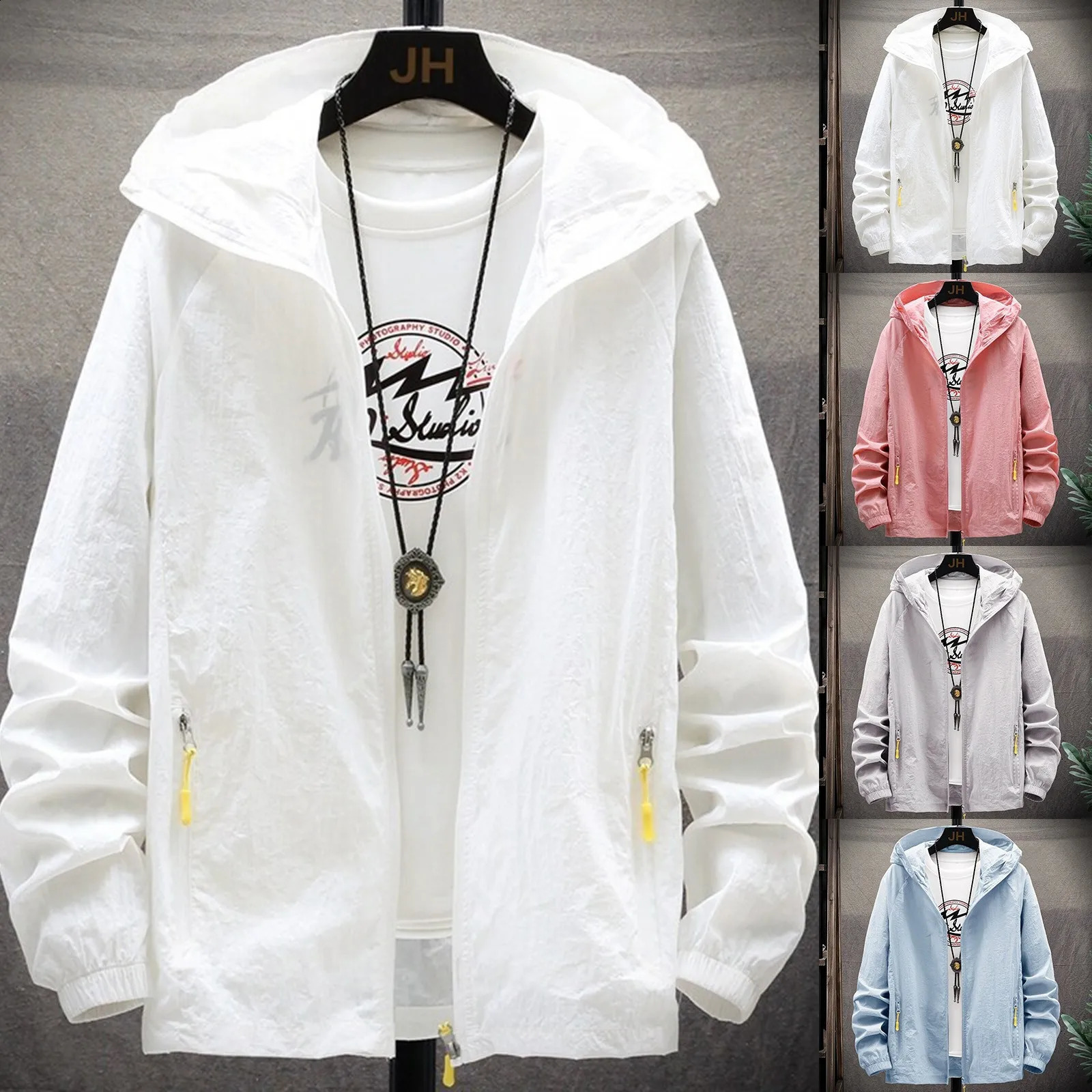 Mens windproof jacket spring autumn casual jacket zipper windproof outdoor sports shirt cardigan wool sweater 240830