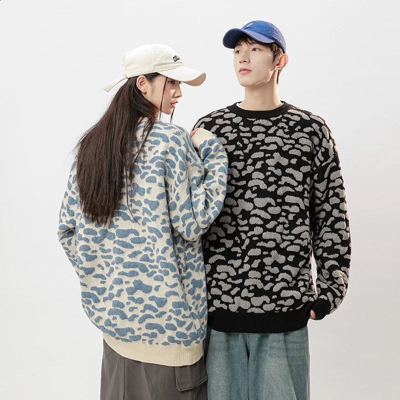 Una Reta Harajuku Autumn/Winter Sweater Street Dress Hip Hop Couple Knitted Pullover Sweater Mens Christmas Gift 240829