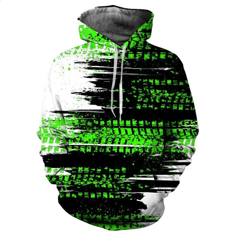 Mens hooded sweatshirt tie dye printed drawstring autumn and winter multi colored large pocket hooded sweatshirt loose fit 240829