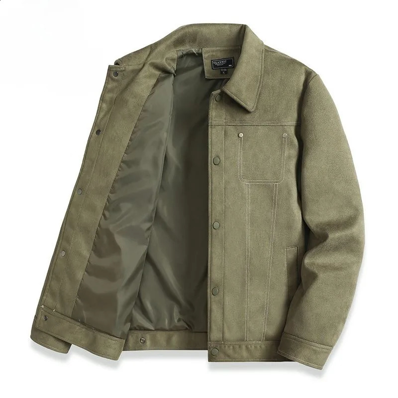 High quality mens short jacket mens suede lapel ultra-thin trend jacket autumn fashion casual version jacket 240830