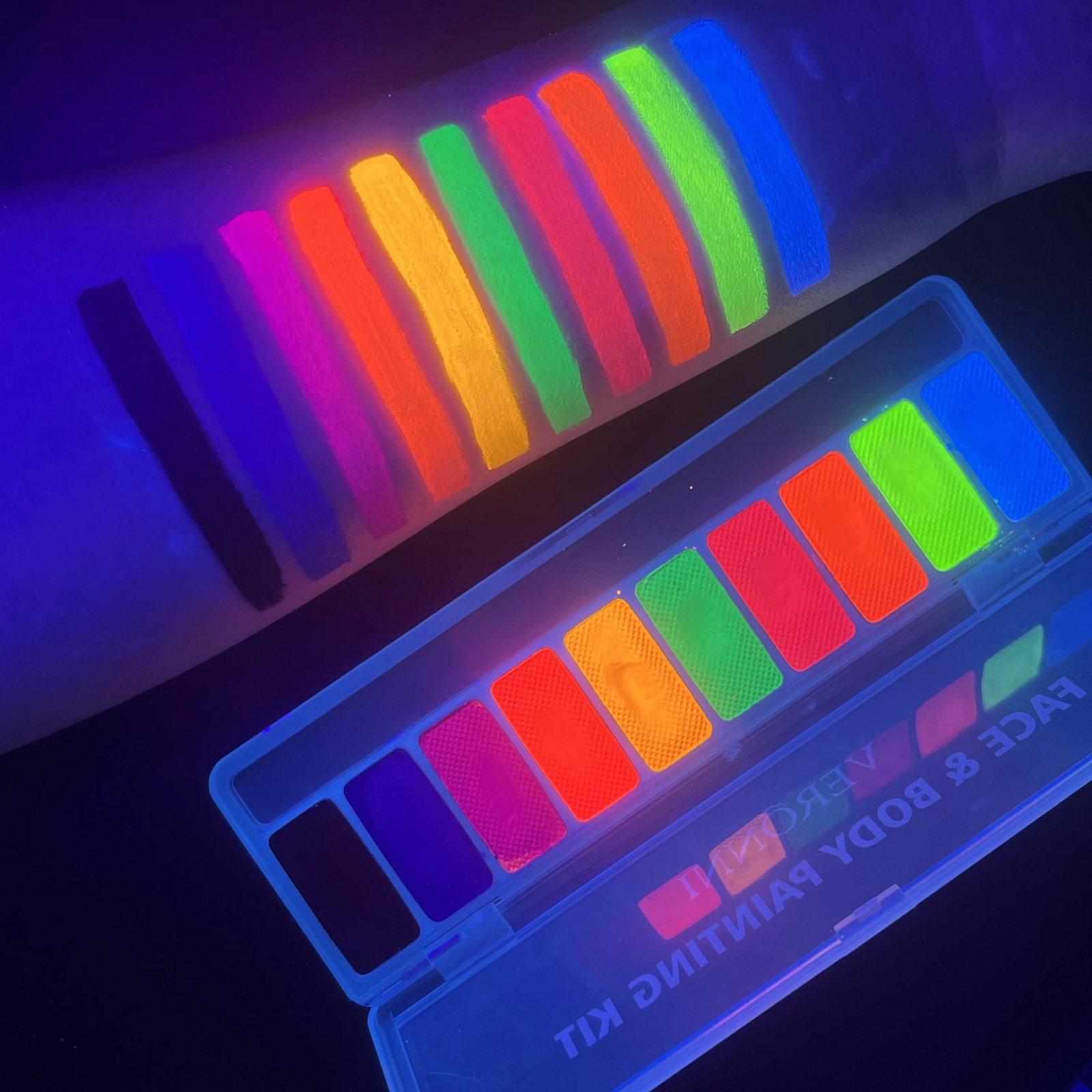 10 colors fluorescent neon face art UV glow oil painting Halloween party fancy dress beauty cosmetics ww 240909