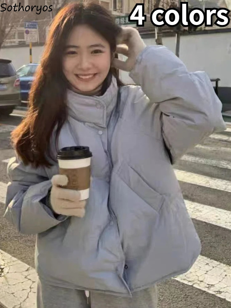 Sweet Parkas Women 4 Colors All-match Y2k Simple Daily Korean Style Prevalent Leisure Creativity Age-reducing Basic Warm 240830