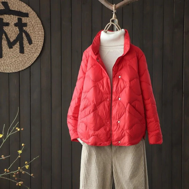 Automne hiver veste femmes Parkas mode lâche mince vers le bas coton manteaux femmes vestes col montant court vêtements d'extérieur hauts 240830