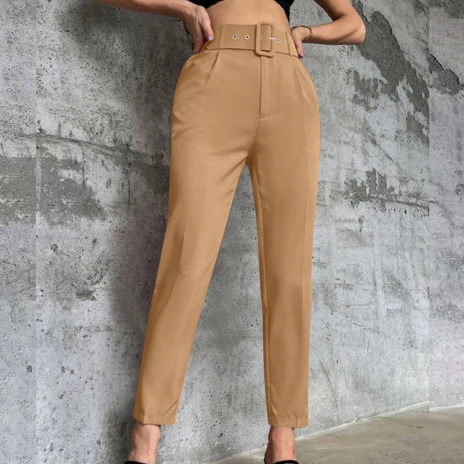 Womens Nine Point Pants Lightweight Sports Pants Summer Classic Business High Waist Ultra Thin Comfortable Casual Straight Leg Trouser 240830