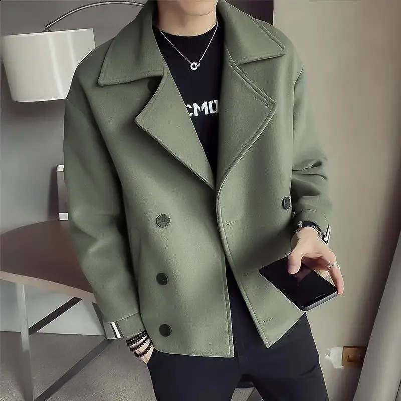 Veste en laine artistique pour hommes Spring Automne Sensibilité recadrée Top Tendy Scene décontractée autre matériau 240830
