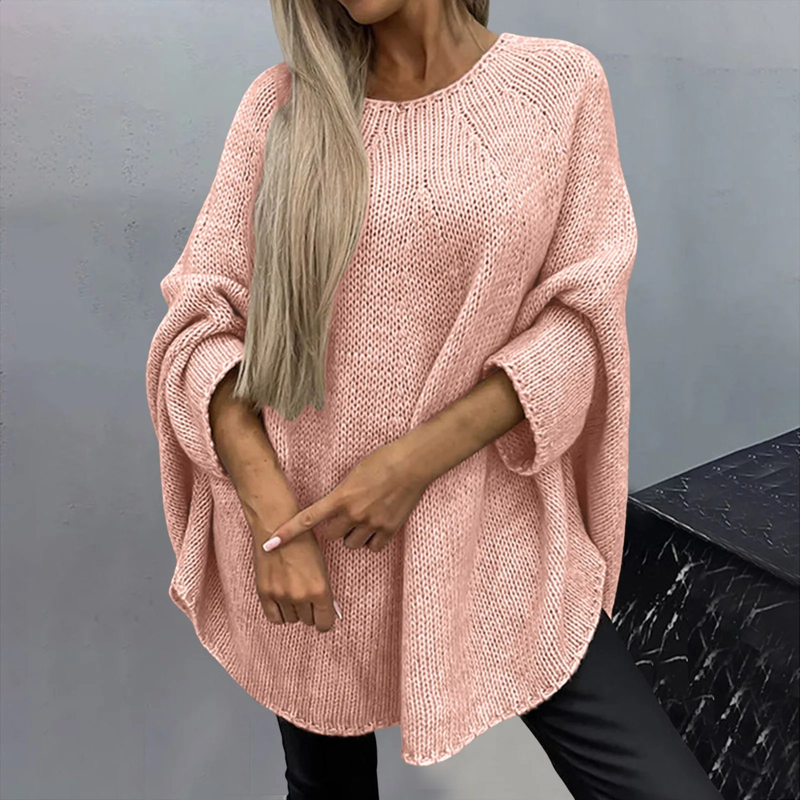 Knitted Women Solid Sweater Elegant Loose Winter Autumn Long Y2k Sweater Women Spring Warm Soft Pullover Fashon Streetwear 240830