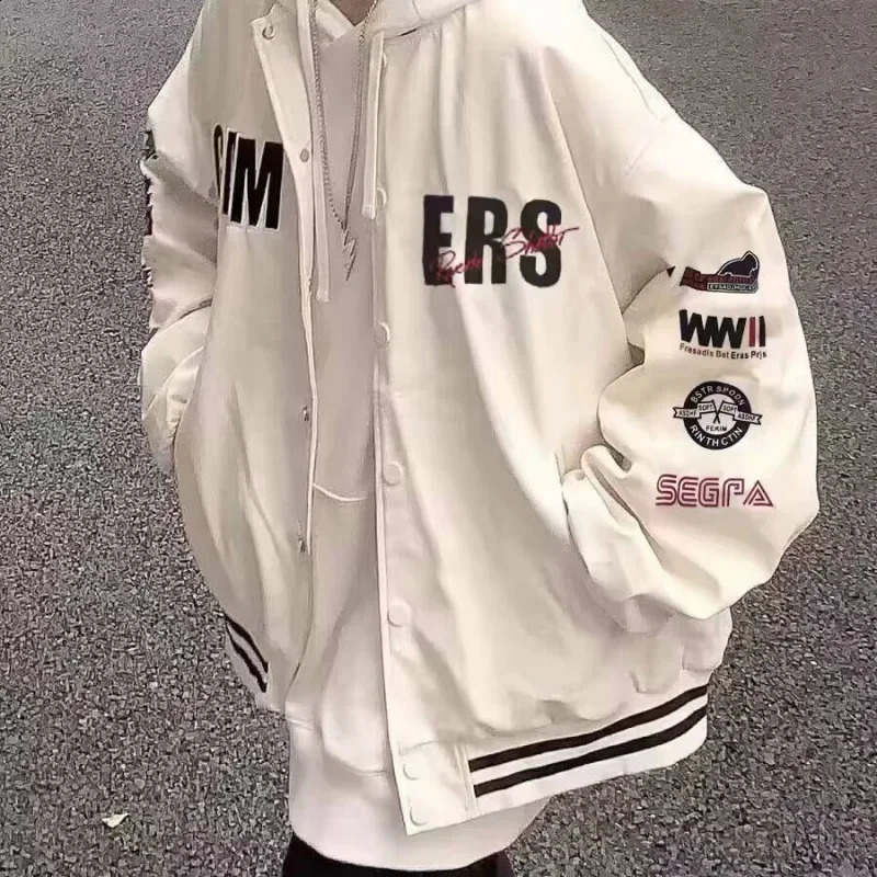 Spring Autumn Womens Loose-fit Korean Style Fashion Jacket Trendy Baseball Uniform Jacket For Women 240830