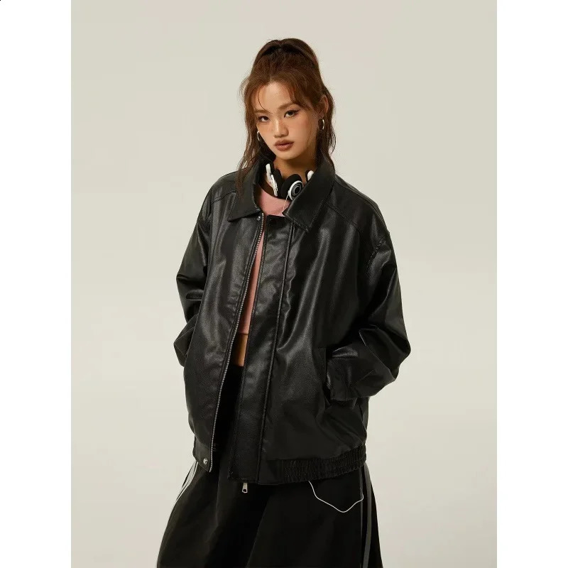 Spring Autumn Korean Style Cropped Loose Fit Casual Motorcycle Jacket Versatile Jacket For Men Women 240830