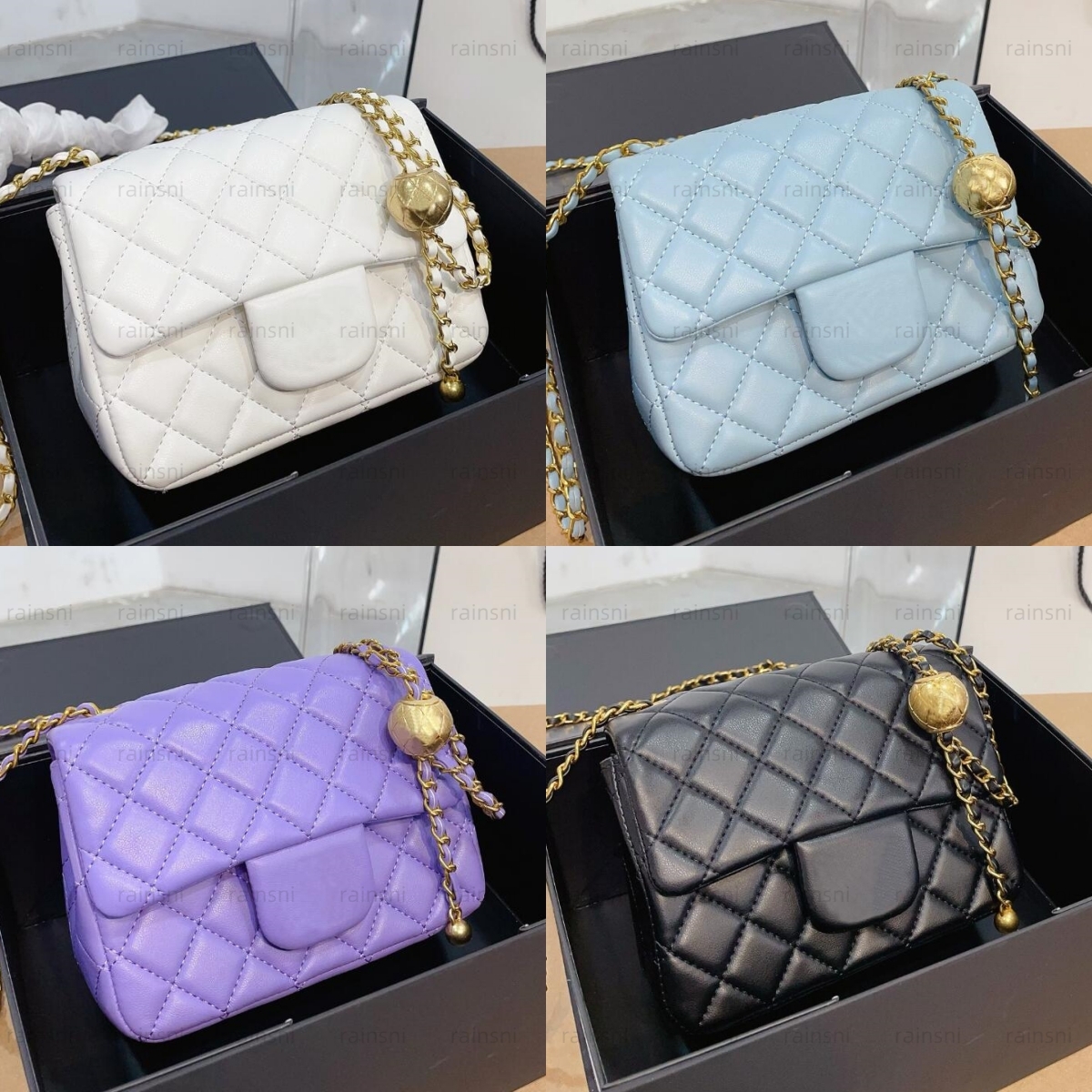Shoulder Bag Designer Mini Flap Chain Strap Cross Body Handbag With Gold Ball Women Fashion Purse Classic Style Crossbody Designers Bags 05VQ#