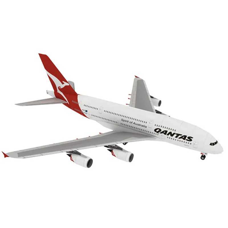 Simulated handmade DIY Australia UAE Singapore A380 paper airplane model toy material kit W240830-image-1073754763