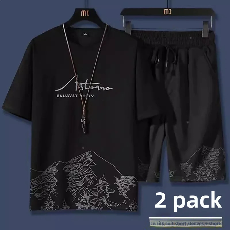 Summer Mens Wear Trendy Loosefit Short Sleeve Casual Sport Suit Lightweight Fashionable Business Attire For Men 240830