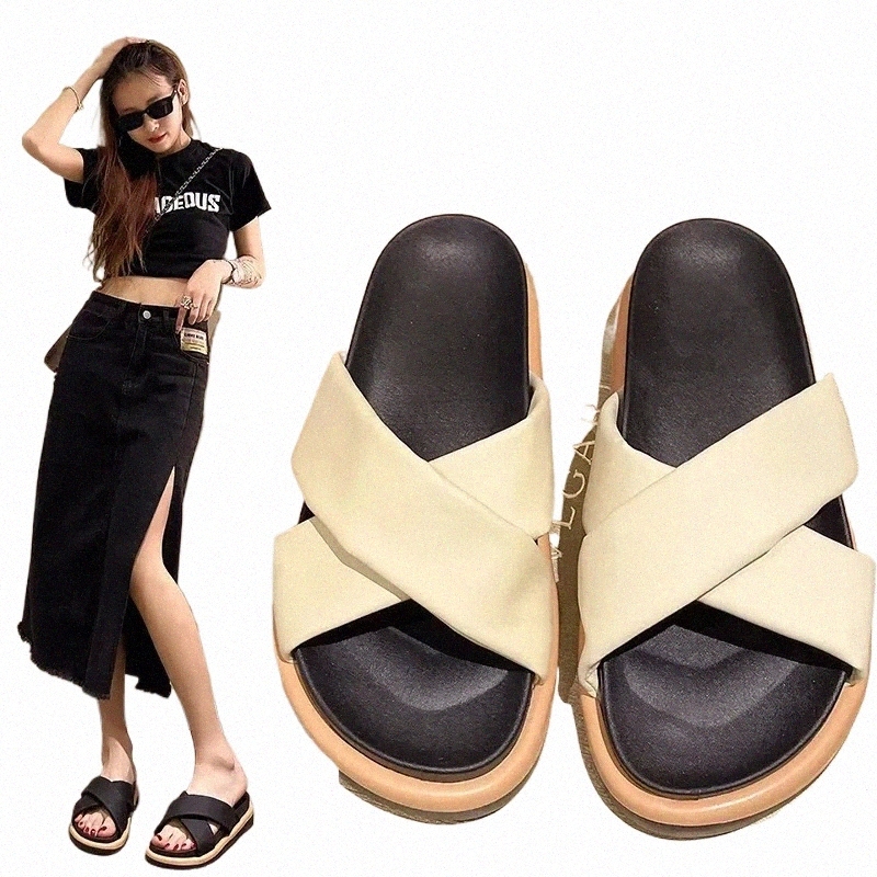 summer elevating thick soled slippers female outside wear a hundred matching net Red Cross with bread drag step poo 240607NllR#-image-984983393