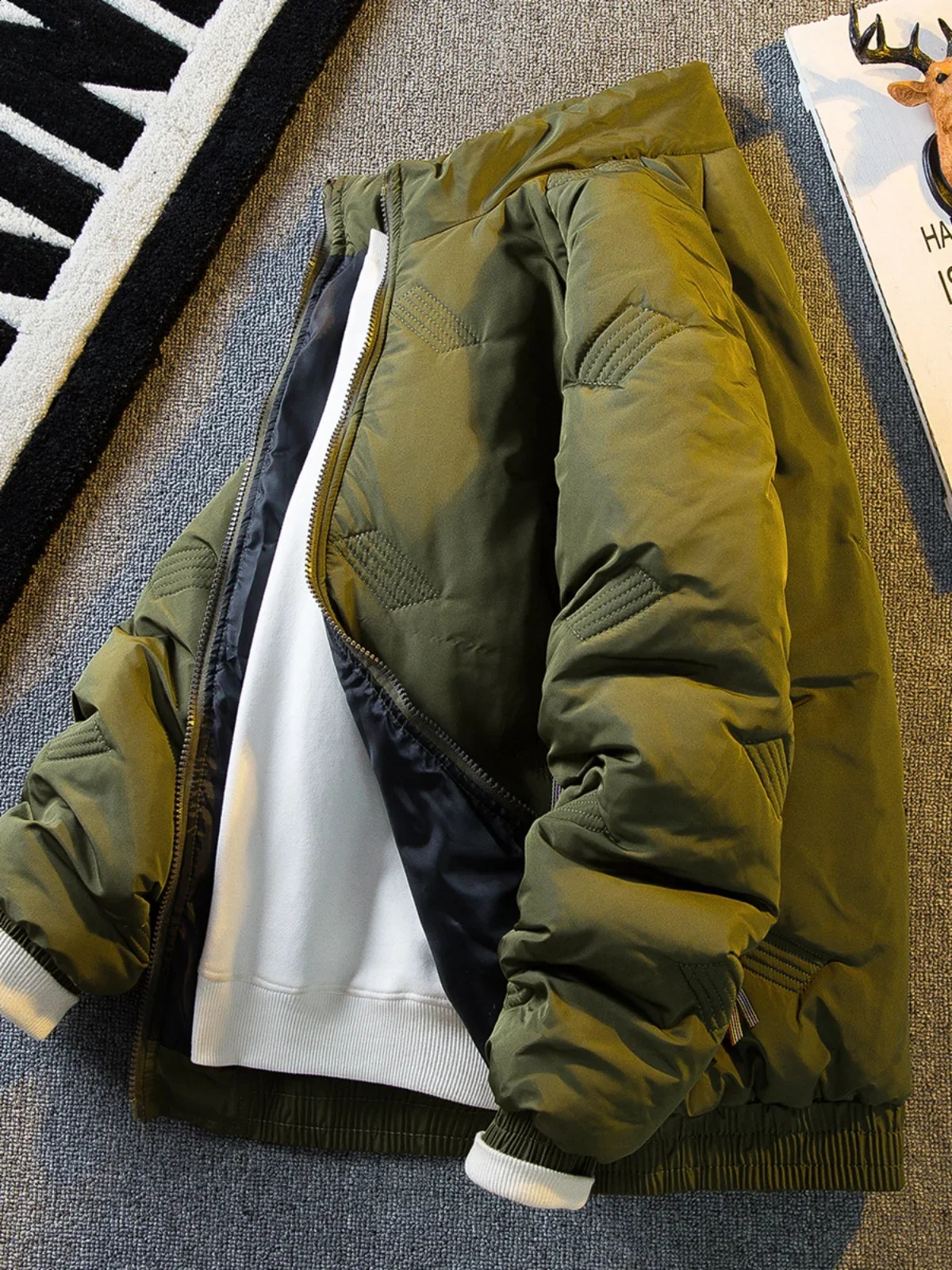 Men Winter Thicken Stand Collar Coats Mens Long Sleeve Bomber Jackets Male Outdoor Cotton-padded Outerwear G403 240830
