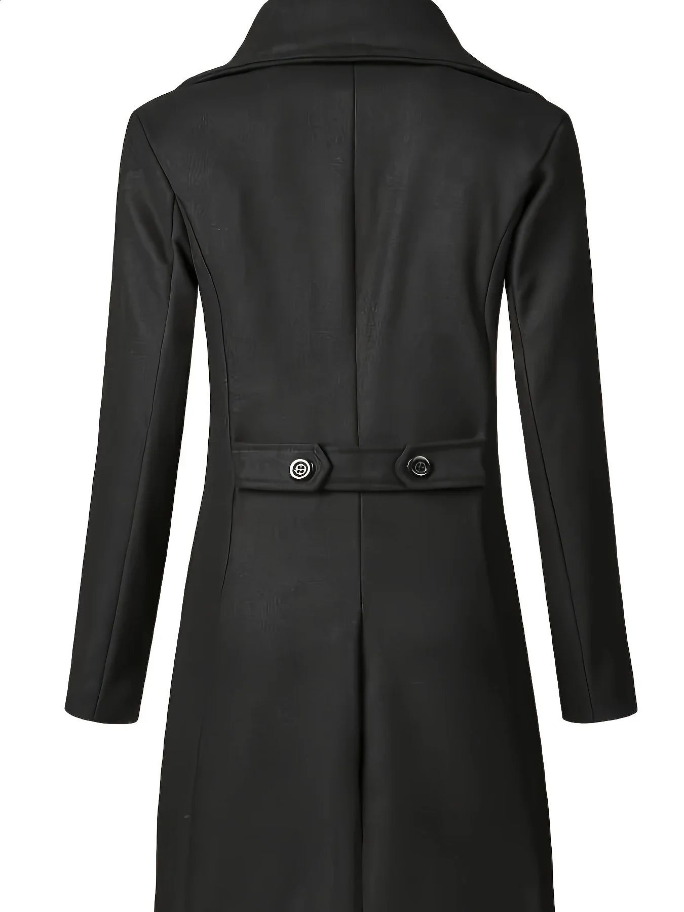 Autumn and winter mens woolen coat casual and fashionable double breasted long mens woolen coat 240903