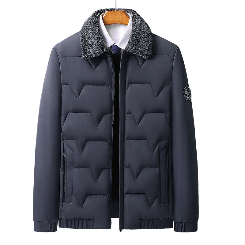 Arrived Winter Jacket Men Casual Warm Coats Mens Outwear Windbreaker Thicken Parkas Fur Collar Male Solid Color Parkas 240830