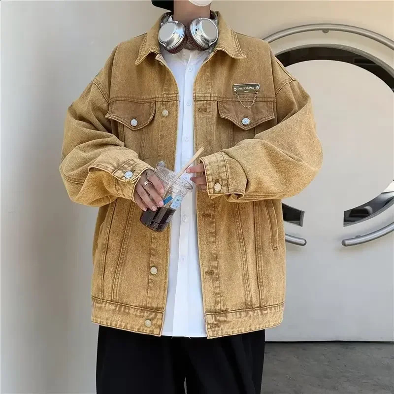 Autumn Winter Mens Casual Loose-fit Fashion Lapel Work Jacket Thick Regular Length Men Women Trendy Similar Jacket 240830