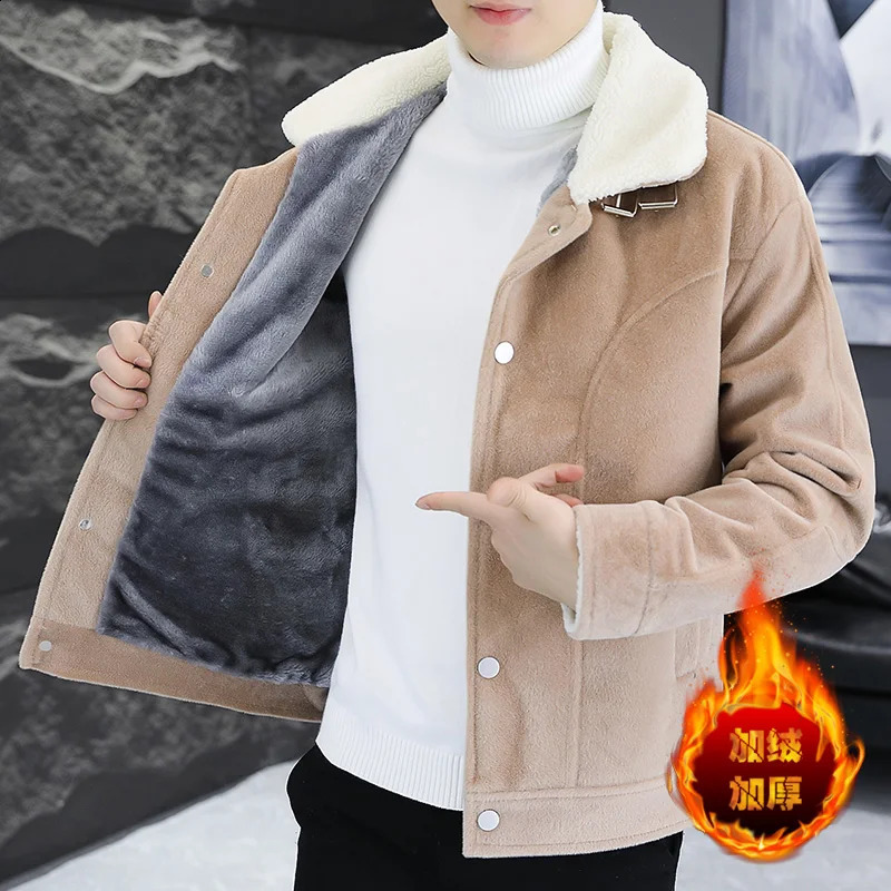 2023 Winter Wool Blends Jackets Men Fashion Motorcycle Jacket Casual Business Woolen Overcoat Streetwear Social Clothing 240830
