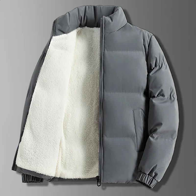 Winter Men Jacket Autumn Warm Fleece Fashion Thicke Cotton Padded Jackets Stand Collar Casual Coats Windproof Plus Size 6XL 240830