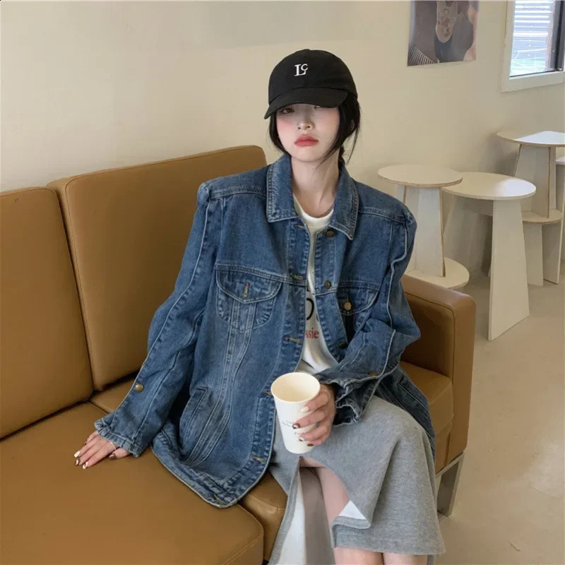 Veste en jean de style de rue vintage pour les femmes de la version supérieure décontractée de la longueur des femmes