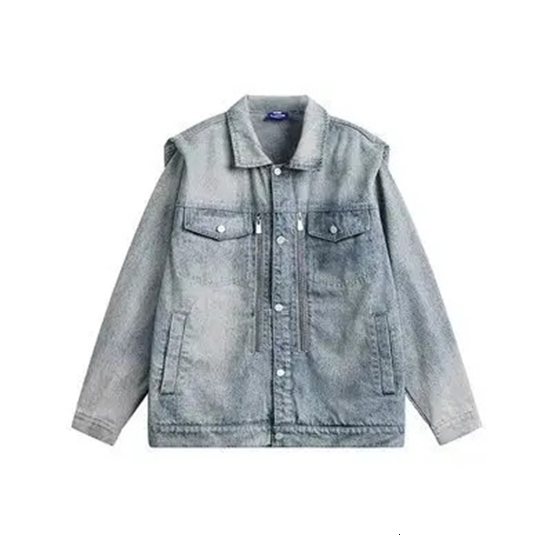 American Style Vintage Denim Jacket For Men Women Spring Slims Top Trendy Washing Direct Angle Clip On Loose Fit 240830