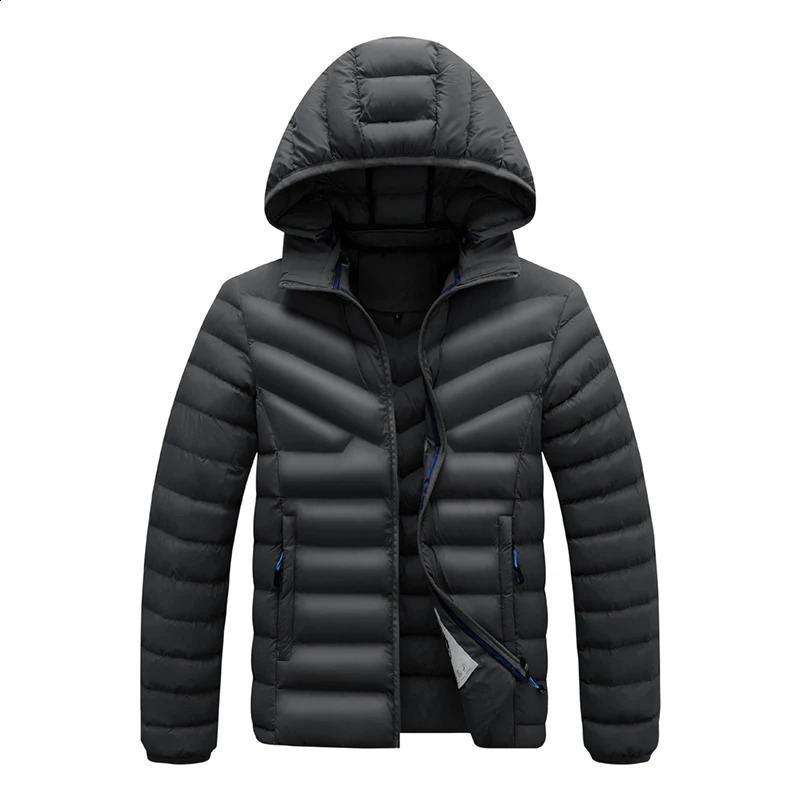 Men Winter Jacket Warm Waterproof Thick Hooded Parkas Casual Slim Fit Coat Outwear 240830