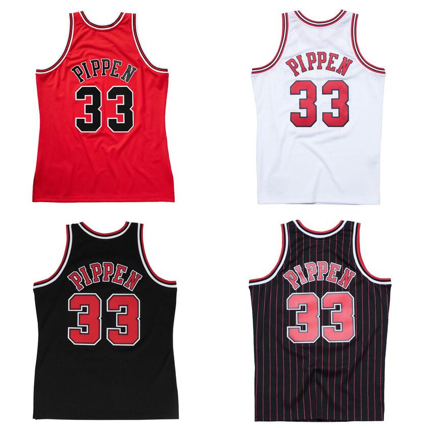 Maillot de basket-ball cousu Scottie Pippen # 33 1995-96 97-98 Finals mesh Hardwoods maillot rétro classique Hommes Femmes Jeunes S-6XL