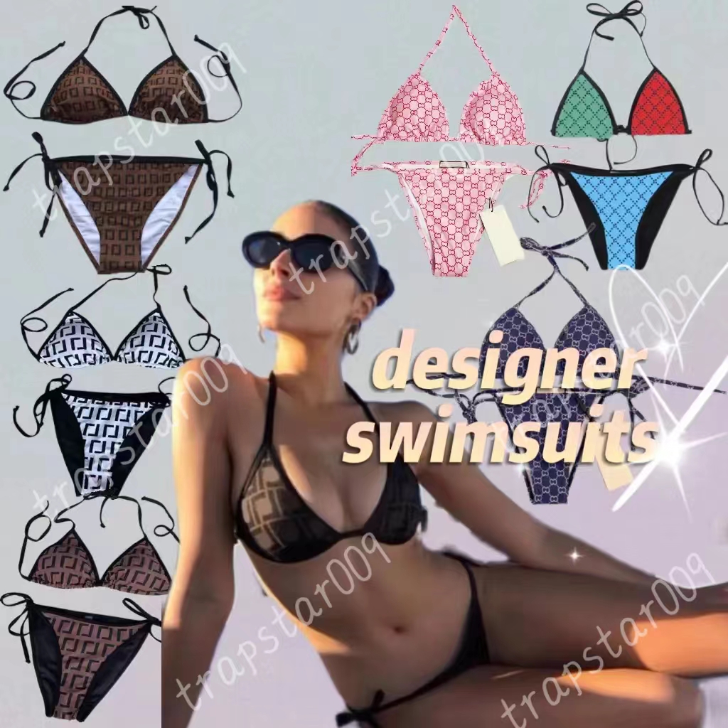 bikini designer swimsuits ladies summer swimsuit sets triangle straps sexy beachwear fashion party high quality backless women swimsuits bikinis 