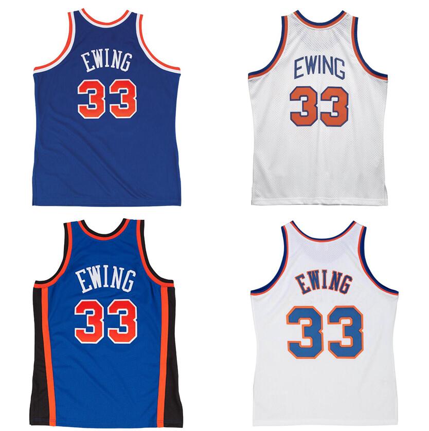 Maillots de basket-ball cousus Patrick Ewing Fadeaway 1985-86 91-92 95-96 maillot rétro classique Hardwoods en maille bleue Hommes Femmes Jeunes