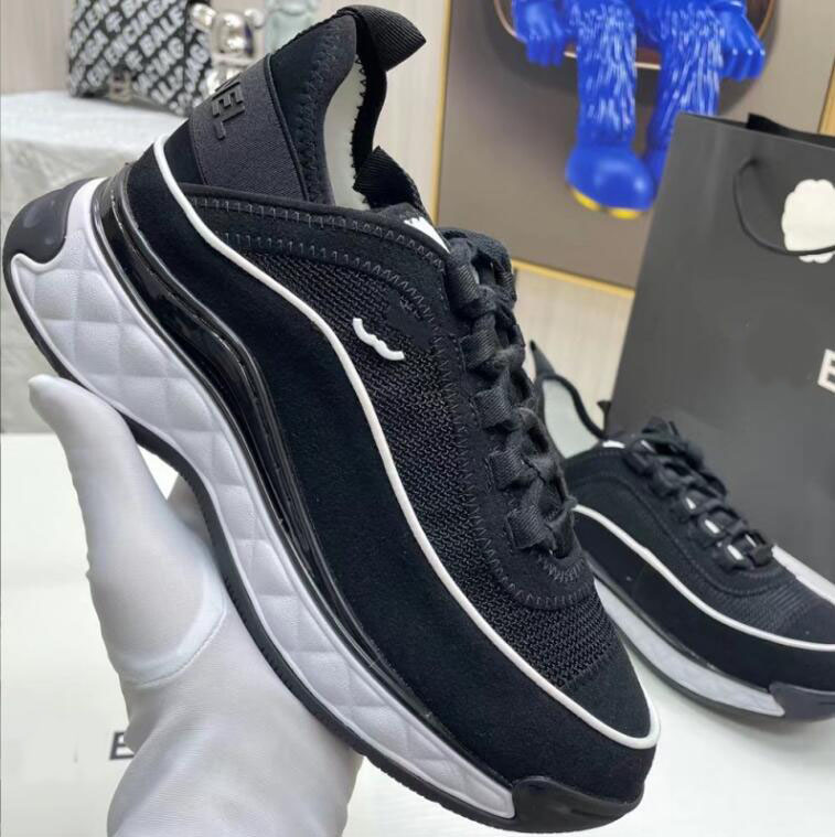 Luxury French Brand Women Shoes 2023 New Letter Color block Designer Casual Shoes B22 Thick Sole Elevated Breathable High end Sports Shoes Fashio-image-946787840
