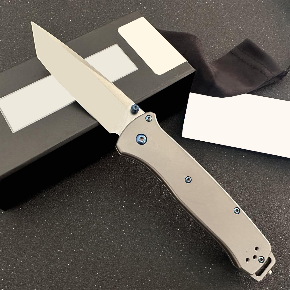 8Models BM 537 Bailout Knife 3.38&quot; CPM-3V Gray Cerakote Tanto Plain Blade Grivory Fiber Handles 537GY-1 535 Camp Outdoor Hunt Pocket kNIVES-image-946752144