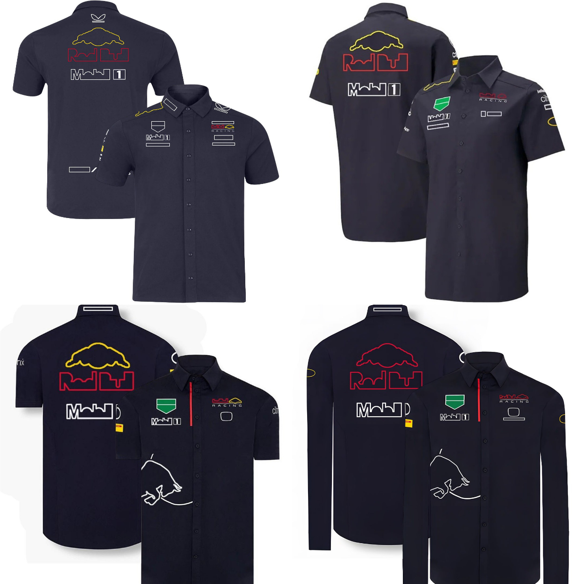 2024 Nouveau F1 Chemise Pour Hommes Formule 1 Costume De Course Hommes Chemises Col Polo D'été Décontracté Manches Courtes Revers Lâche Grande Ta