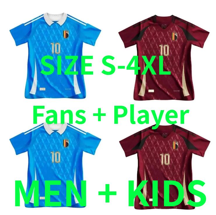 24 25 Belgique de Bruyne Soccer Jerseys Player Version R.Lukaku E.Hazard 2024 2025 Équipe nationale Men Kids Kompany Mertens Batshuayi Tielemans