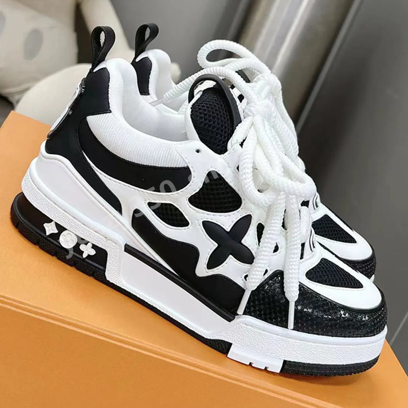 2024 fashion printing lovers Luxury casual skate shoes designer White sneakers mens women low cut platform classic black white grey trainers 36-4-image-965436542