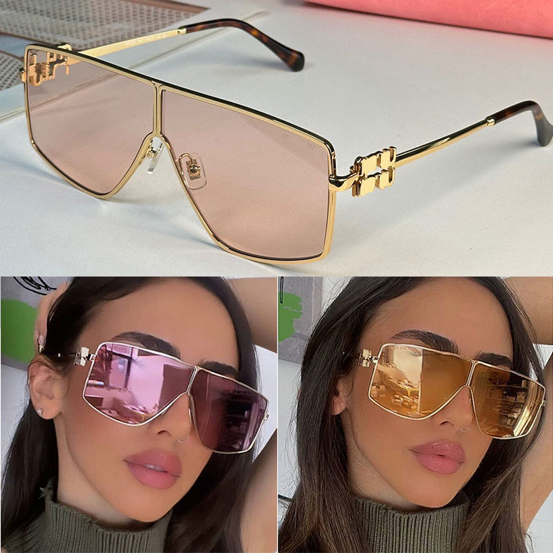 Fashion designer brand Niu Logo sunglasses with oversized geometric metal frame for men women modern fashion style sunglasses with box SMU51zs-image-920551185