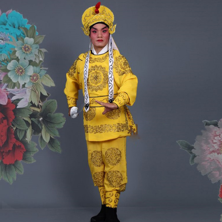 Beijing Opera men clothing HuangMei Drama Outfit generals soldiers walk Peking Opera costume man Film and television stage Wear-image-424544150