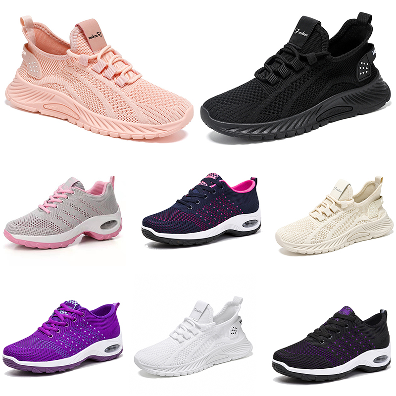 Nouveaux hommes femmes chaussures randonnée course chaussures plates semelle souple mode violet blanc noir confortable sport couleur blocage Q8 GAI GAI TR